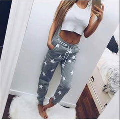 Stylish Drawstring Printed Star Casual Pants