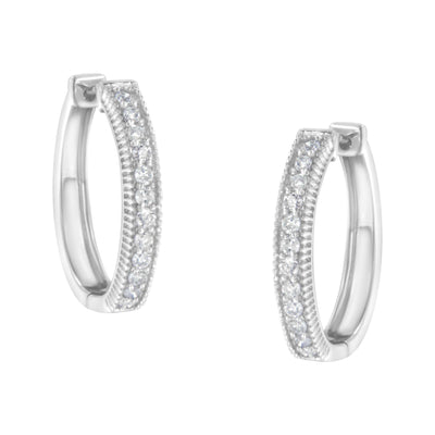 10KT White Gold Diamond Hoop Earring (1.00 cttw, H-I Color, I1-I2 Clarity)