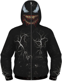 TAKUSHI HF Zip Up Boys 3D Printed Superhero Mask Costume Hoodies Hooded Sweatshirt 7-12Y(VEN2M)