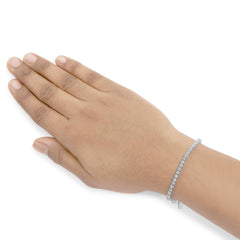 14K White Gold Classic Lab-Grown Diamond Tennis Bracelet (F-G Color, VS2-SI1 Clarity) - 7" Inches