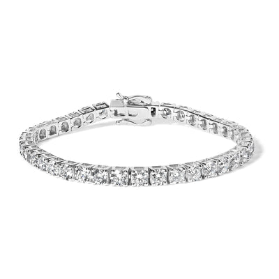14K White Gold 4-Prong Set Lab Grown Round Diamond Classic Tennis Bracelet (F-G Color, VS1-VS2 Clarity) - 7.25