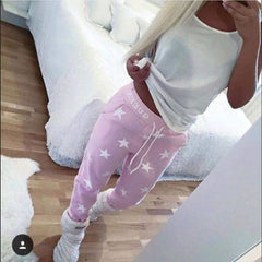 Stylish Drawstring Printed Star Casual Pants