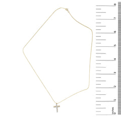 14K Gold 1/2 Cttw Lab Grown Diamond 11 Stone Cross Pendant Necklace