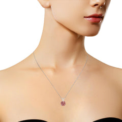 14K White Gold 1/2 Cttw Round Brilliant Cut Lab Grown Diamond 4 Prong Solitaire Pendant Necklace