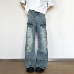 High Street Zip-up Cargo Jeans for Men