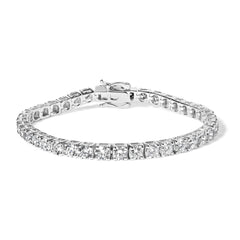 14K White Gold 4-Prong Set Lab Grown Round Diamond Classic Tennis Bracelet (F-G Color, VS1-VS2 Clarity) - 7.25"