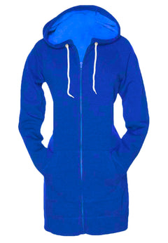 Skylinewears Women Casual Zip Up Hoodies Fleece Tunic Sweatshirt Long Hoodie Jacket With Pockets Royal Blue XL