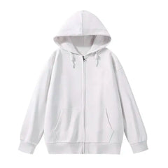 Jielur Solid Color Comfortable Women's Zip-Up Hoodie