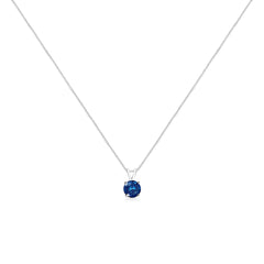 14K White Gold 1/2 Cttw Round Brilliant Cut Lab Grown Diamond 4 Prong Solitaire Pendant Necklace