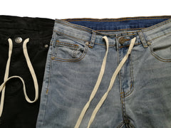 Trendy Big Ripped Men's Lace-Up Zip Jeans