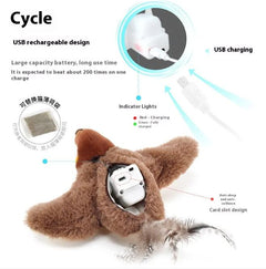 USB-Rechargeable Flapping Bird Cat Toy