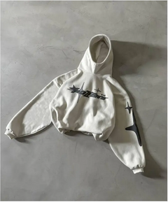 Loose-Fit Y2K Star Letter Printed Turtleneck Hoodie