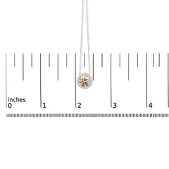 14K White Gold 2 3/8 Cttw Lab Grown Pink Diamond Solitaire with Halo Pendant Necklace - 17" Inches