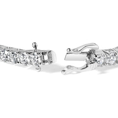 14K White Gold 4-Prong Set Lab Grown Round Diamond Classic Tennis Bracelet (F-G Color, VS1-VS2 Clarity) - 7.25"